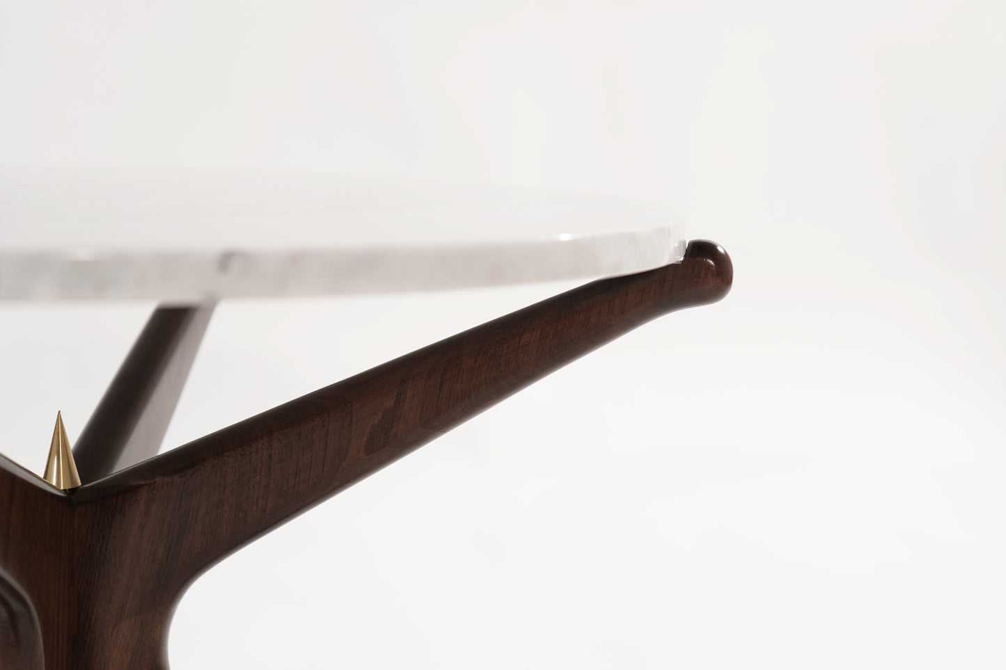 Modernist Gazelle End Table in Walnut and Marble