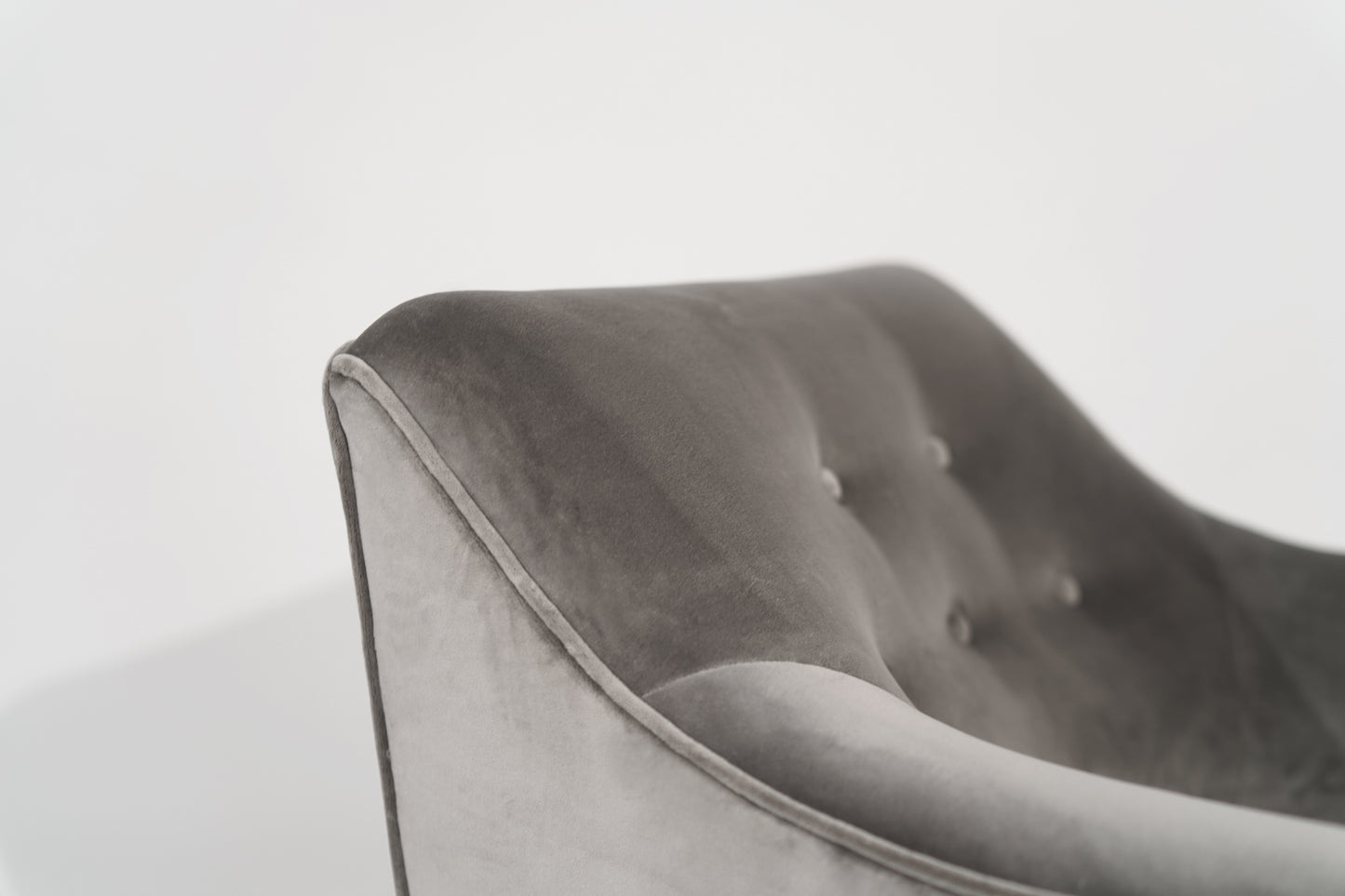 Set of Lounge Chairs by Henry Glass in Grey Alpaca Velvet, C. 1950s