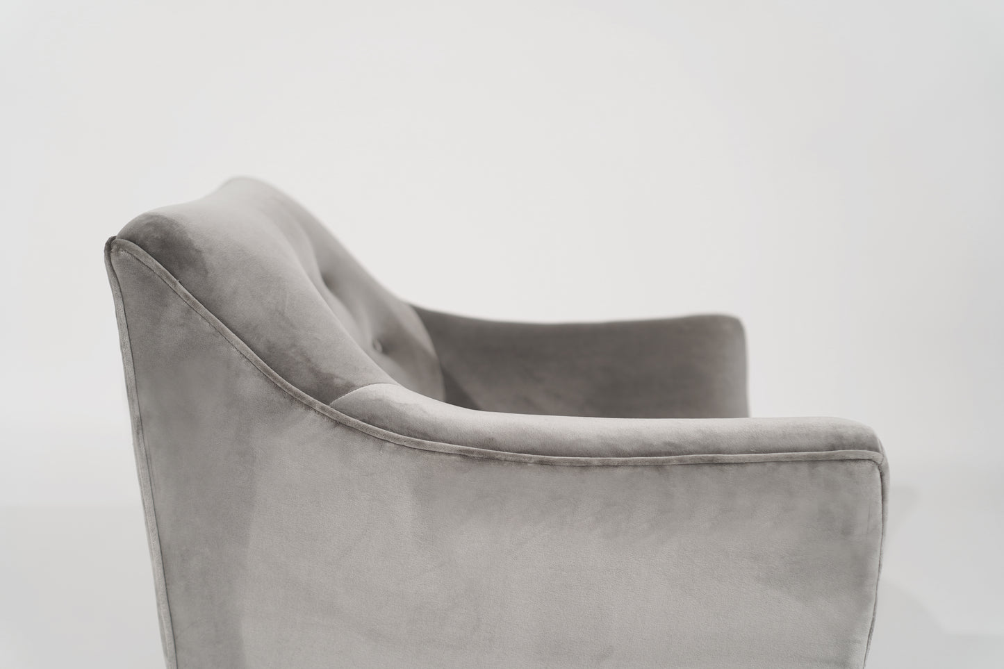 Set of Lounge Chairs by Henry Glass in Grey Alpaca Velvet, C. 1950s