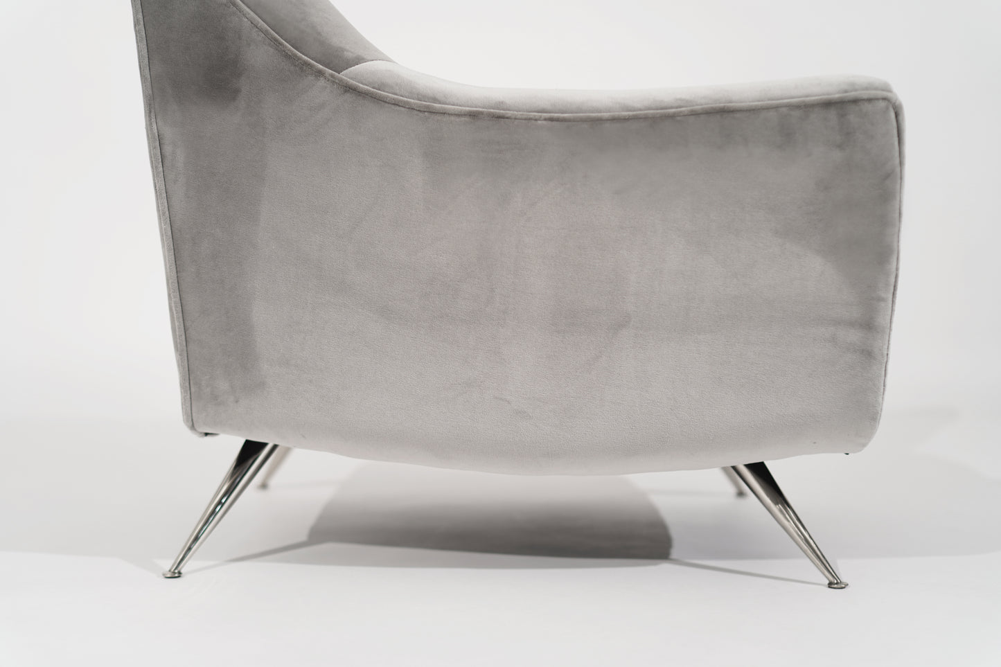 Set of Lounge Chairs by Henry Glass in Grey Alpaca Velvet, C. 1950s