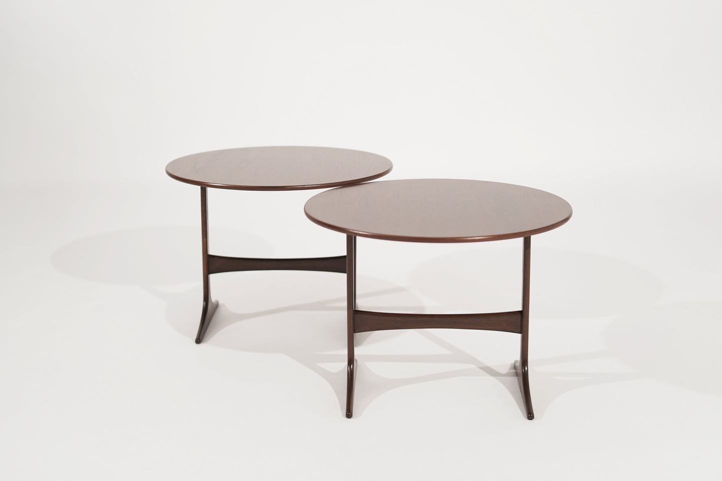 Walnut End Tables by Sven Engstrom & Gunnar Myrstrand, Sweden, circa 1960s