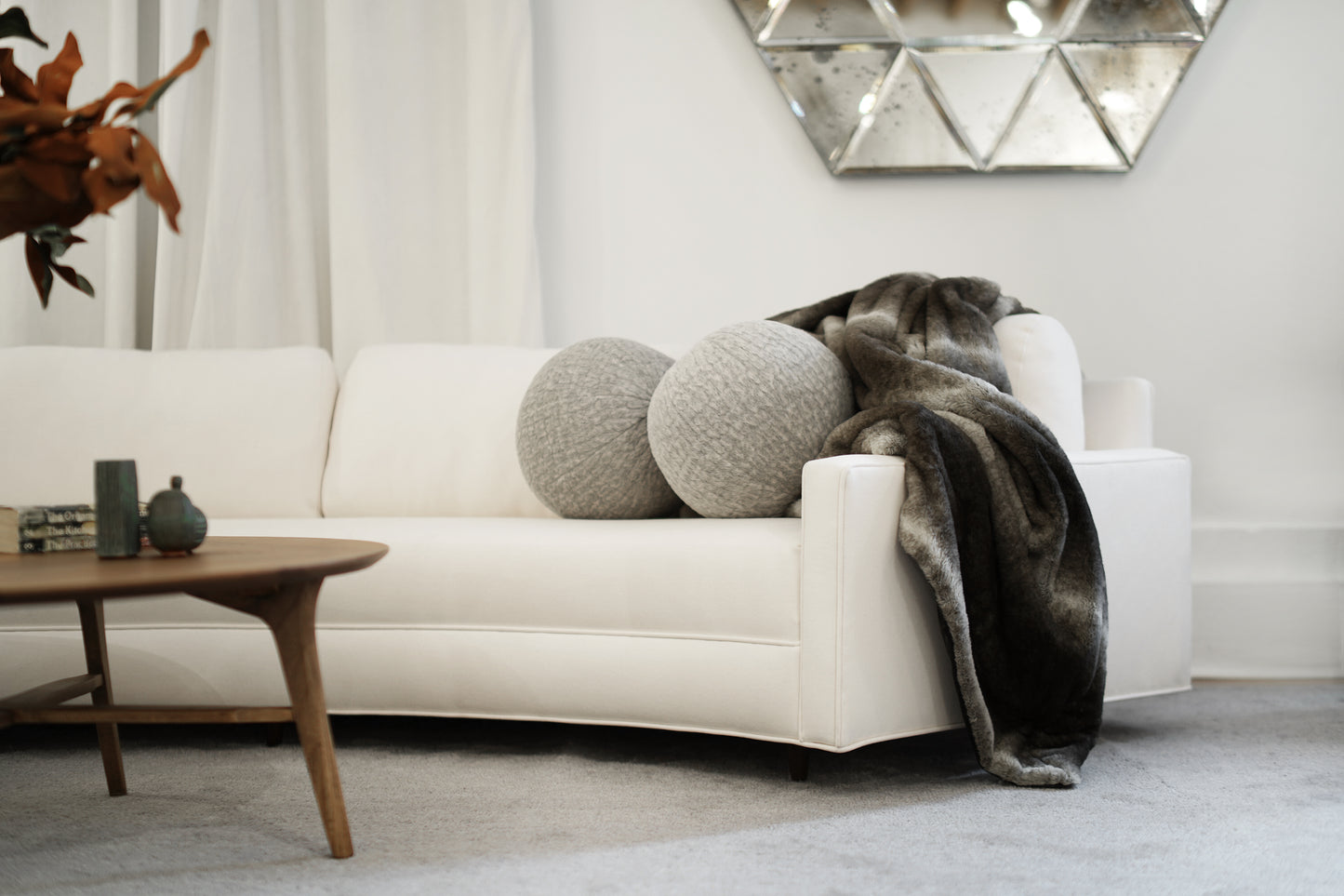 Orb Accent Pillow in Slate Grey Alpaca by Holly Hunt