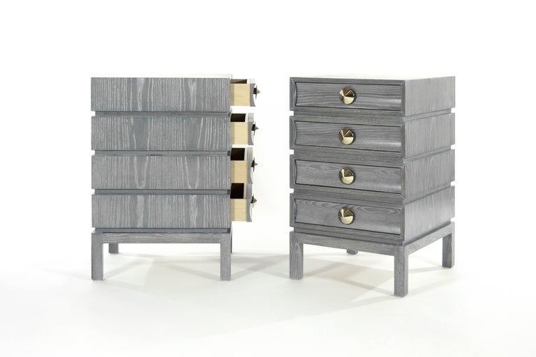 Stacked End Tables in Grey Ceruse