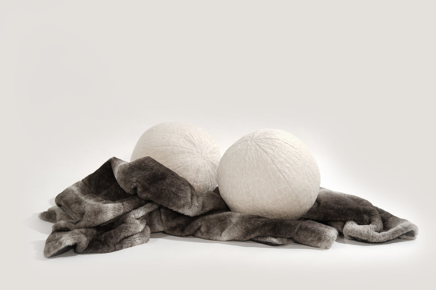 Orb Accent Pillow in Ivory Cream Alpaca by Holly Hunt