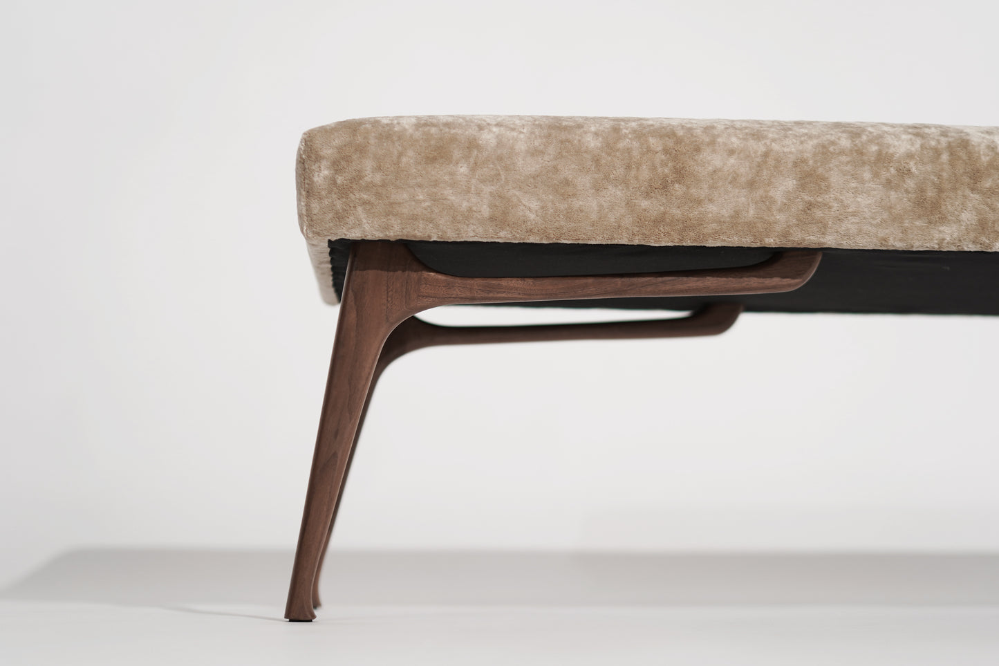 Sculptural ICO Bench Series 54 in Natural Walnut
