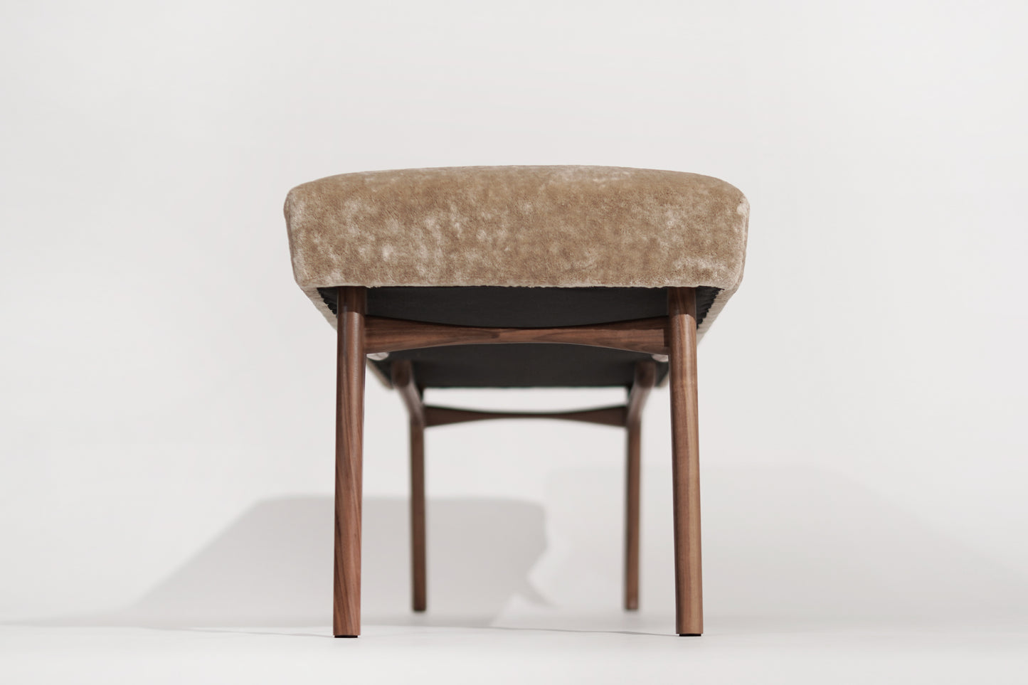 Sculptural ICO Bench Series 54 in Natural Walnut