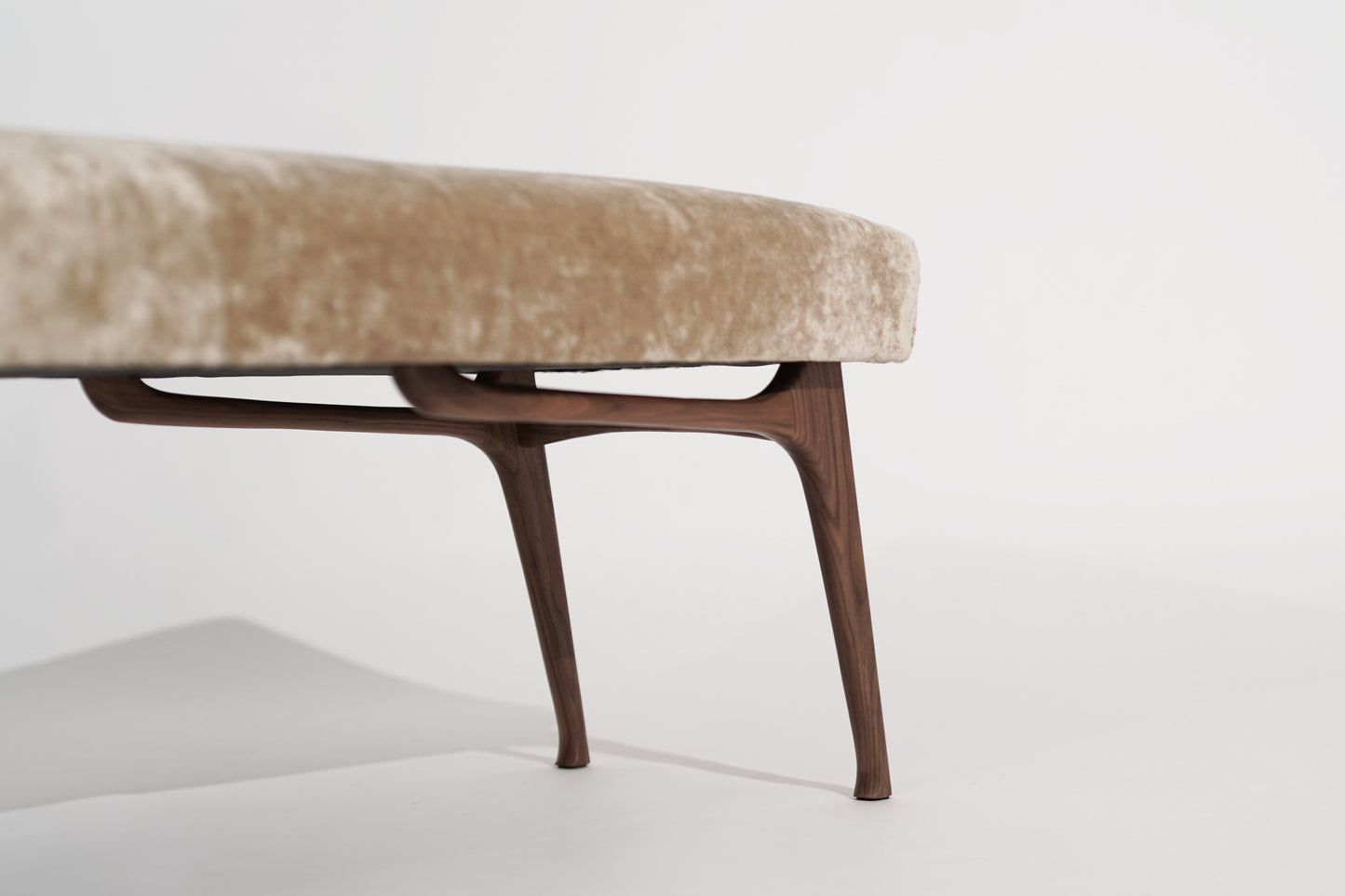 Sculptural ICO Bench Series 54 in Natural Walnut