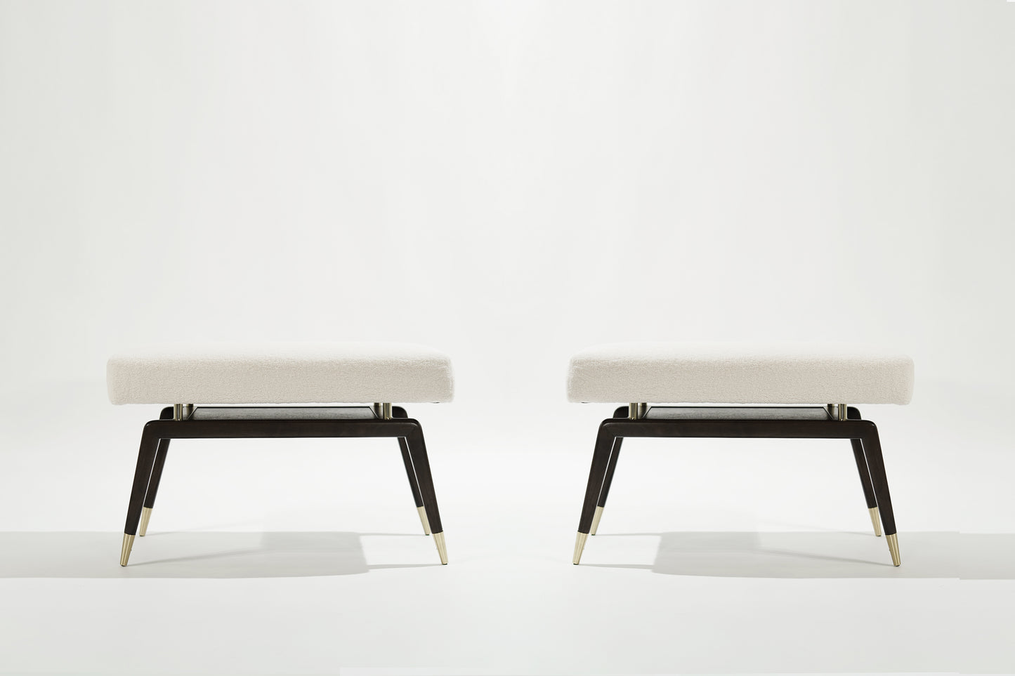 Set of GIO Benches Series 32 in Special Walnut