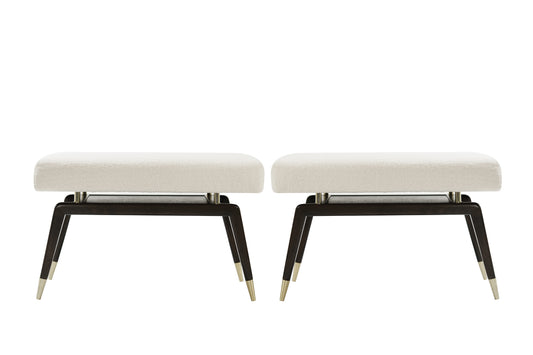 Set of GIO Benches Series 32 in Special Walnut