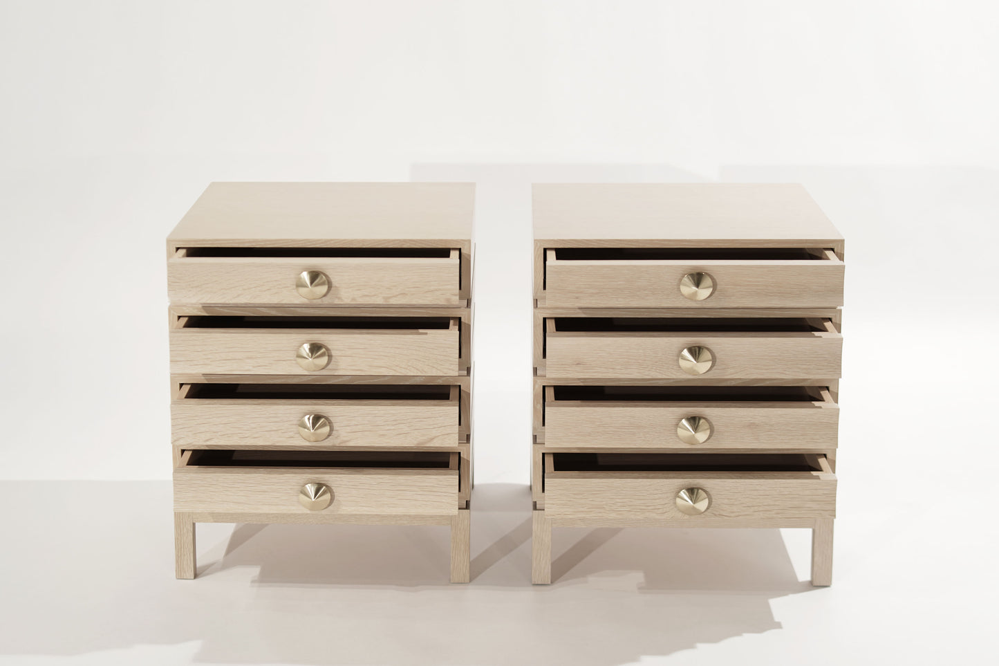 Stacked Bedside Tables in Limed Oak