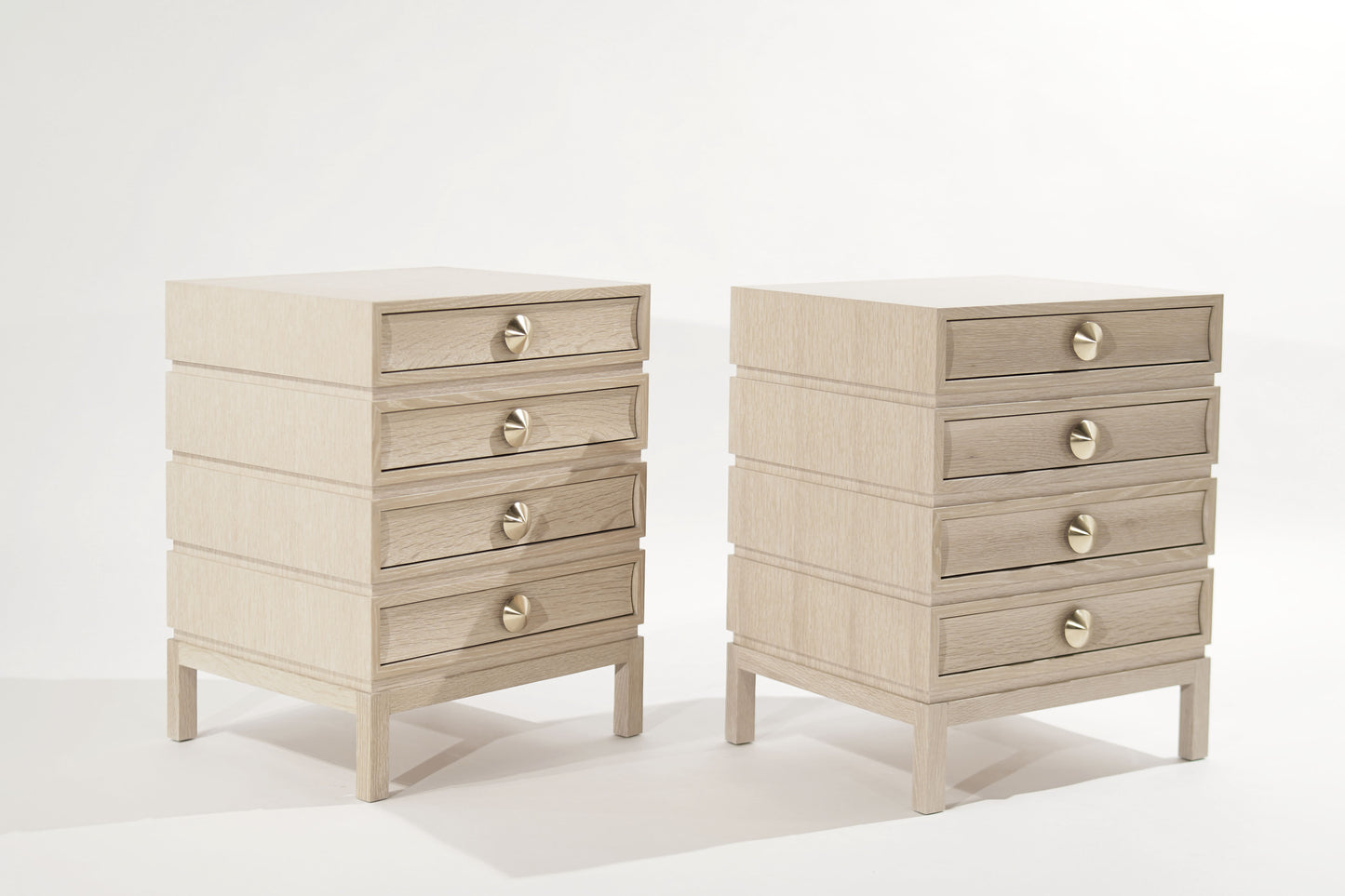 Stacked Bedside Tables in Limed Oak