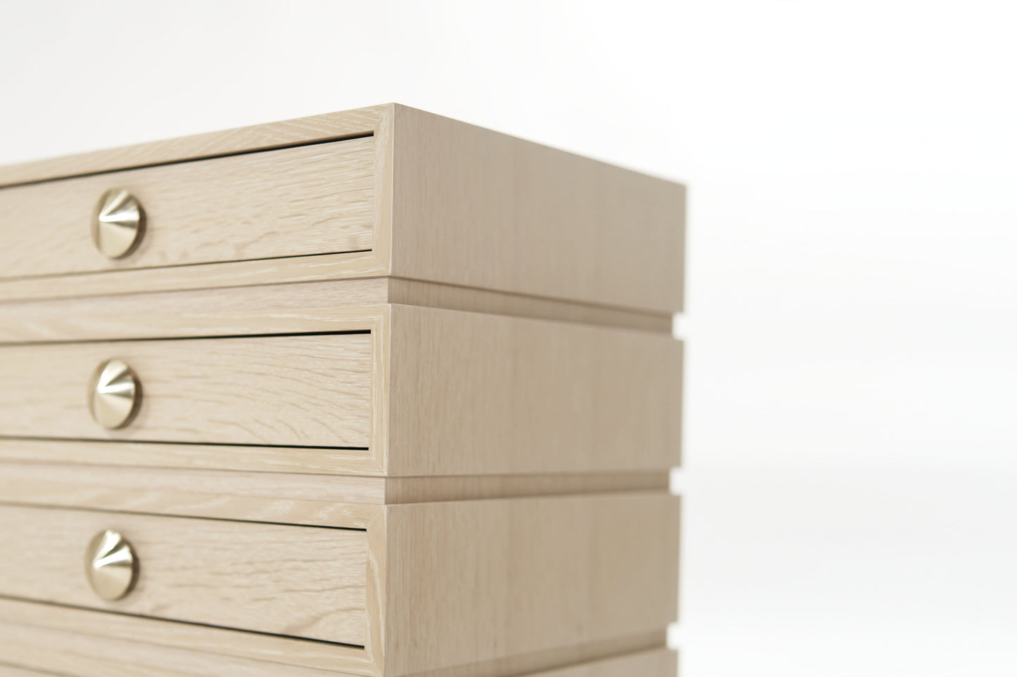 Stacked Bedside Tables in Limed Oak