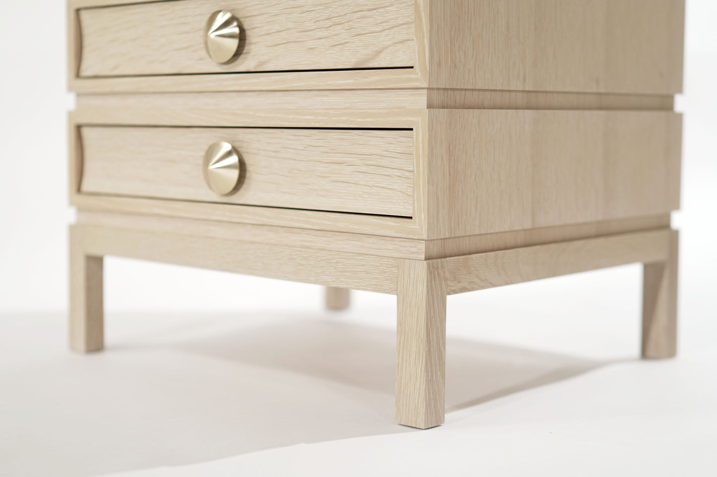 Stacked Bedside Tables in Limed Oak