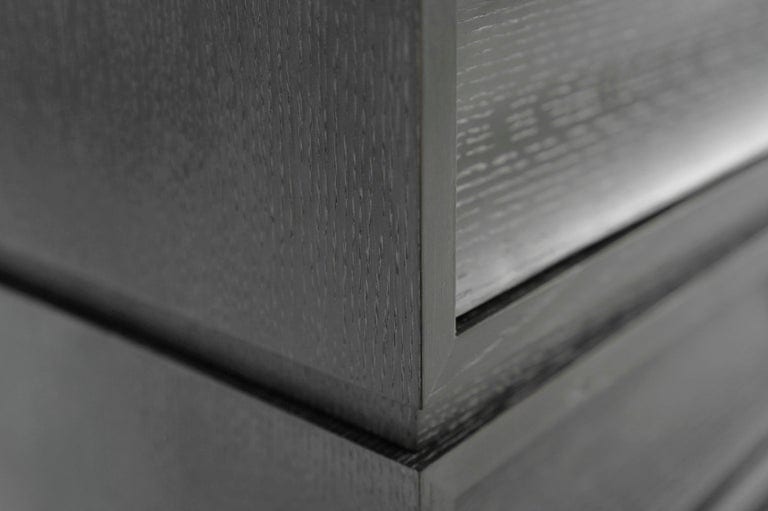 Stacked End Tables in Black Ceruse