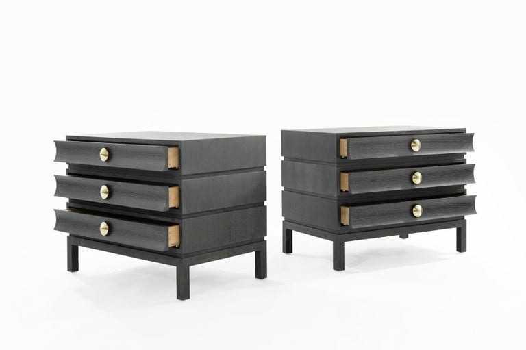 Stacked End Tables in Black Ceruse