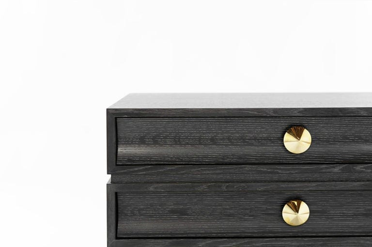 Stacked End Tables in Black Ceruse