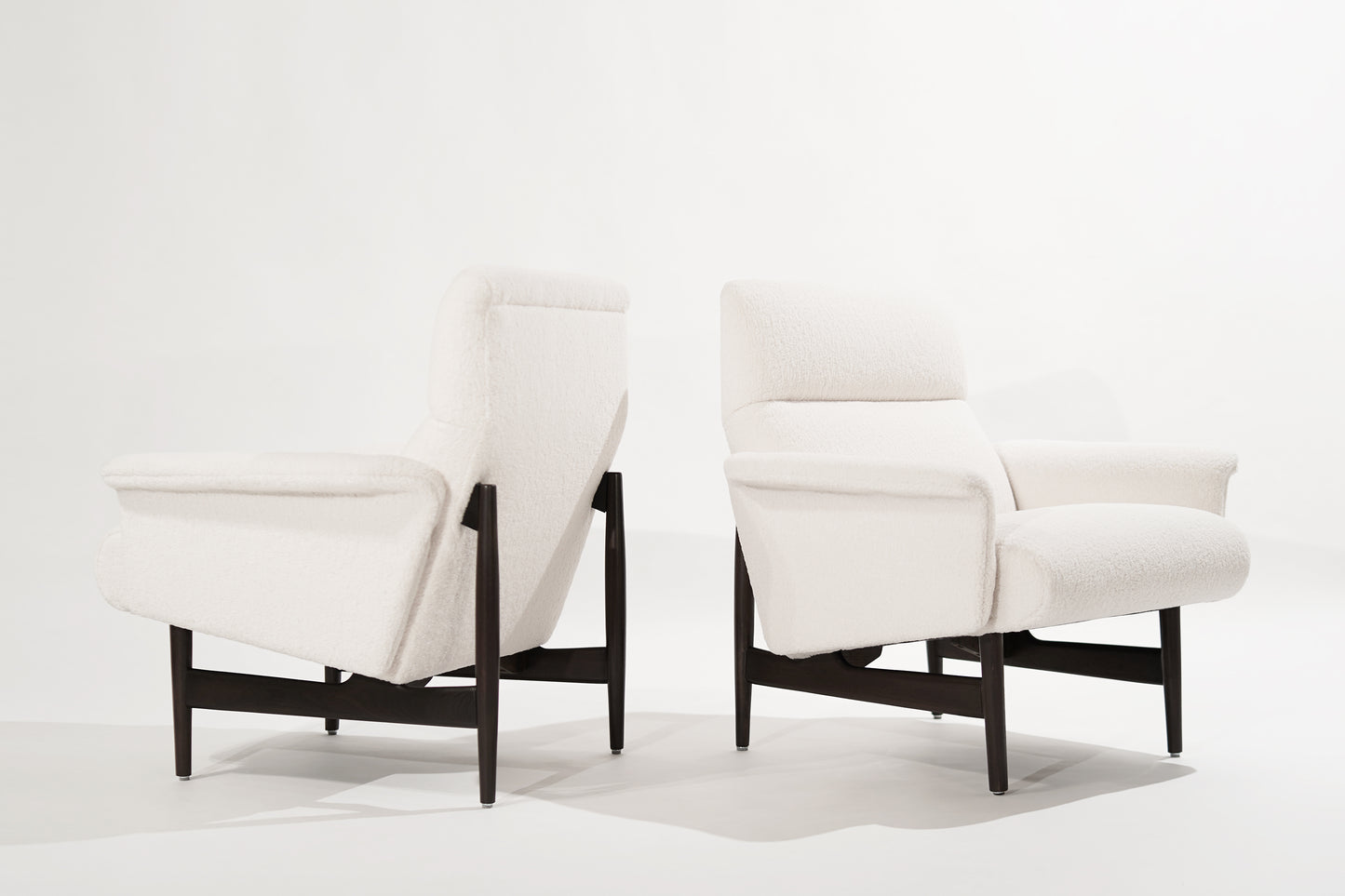 Scandinavian-Modern Lounge Chairs in Wool, 1950s