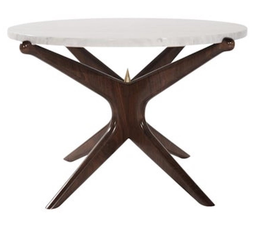 Modernist Gazelle End Table in Walnut and Marble