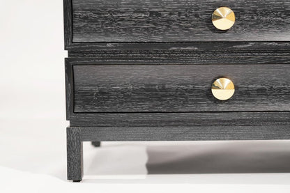 Stacked Bedside Table in Black Ceruse
