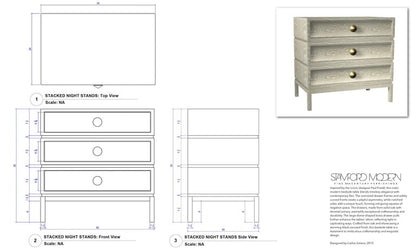 Stacked Bedside Table in Black Ceruse