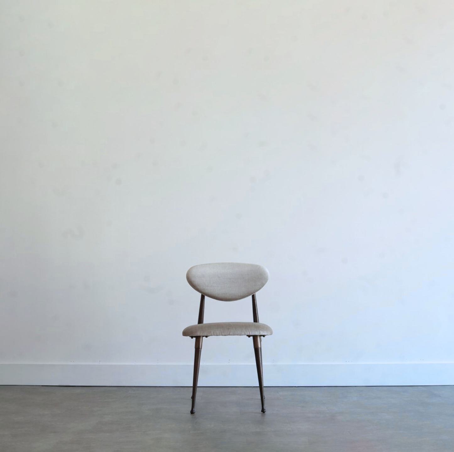 Set of Four Dining Chairs in Chenille and Bronze by Dan Johnson, C. 1950s