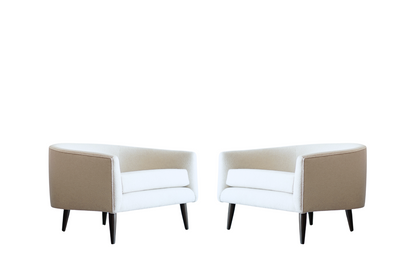 MCM Low Profile Barrel Back Lounge Chairs, C. 1950s