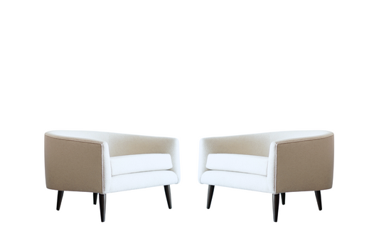 MCM Low Profile Barrel Back Lounge Chairs, C. 1950s