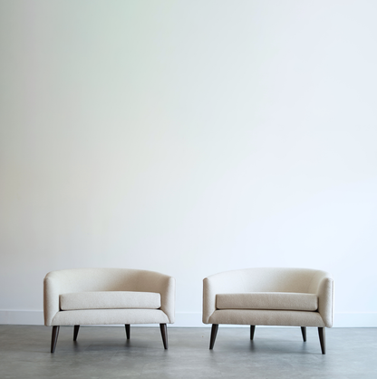 MCM Low Profile Barrel Back Lounge Chairs, C. 1950s