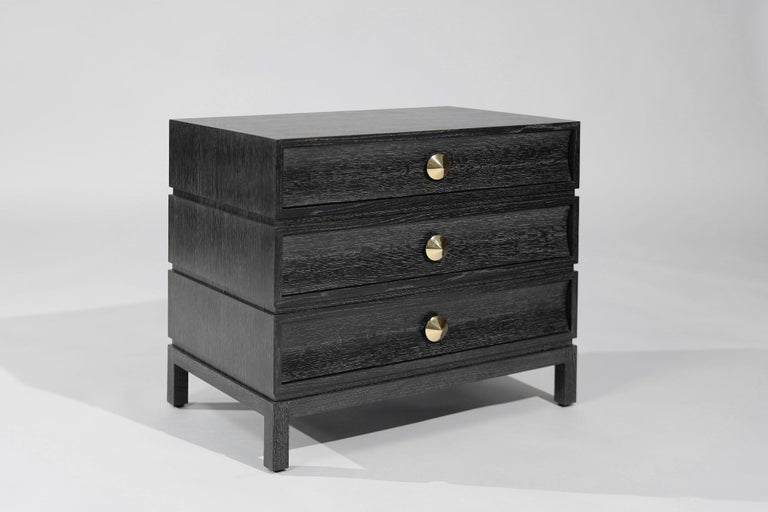 Stacked Bedside Table in Black Ceruse