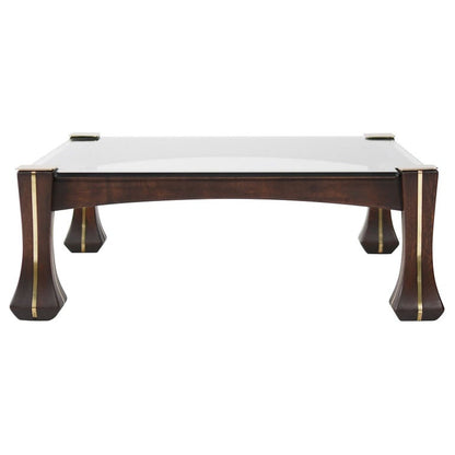 Luciano Frigerio Mahogany and Brass "Ussaro" Coffee Table, C. 1970s