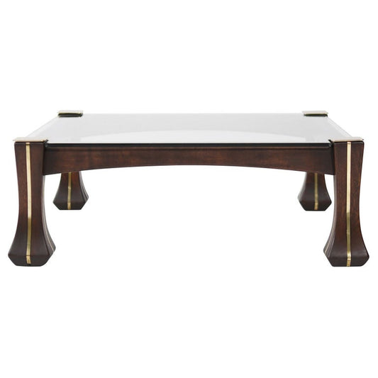 Luciano Frigerio Mahogany and Brass "Ussaro" Coffee Table, C. 1970s