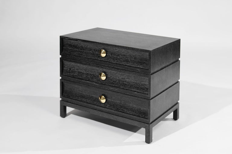 Stacked Bedside Table in Black Ceruse