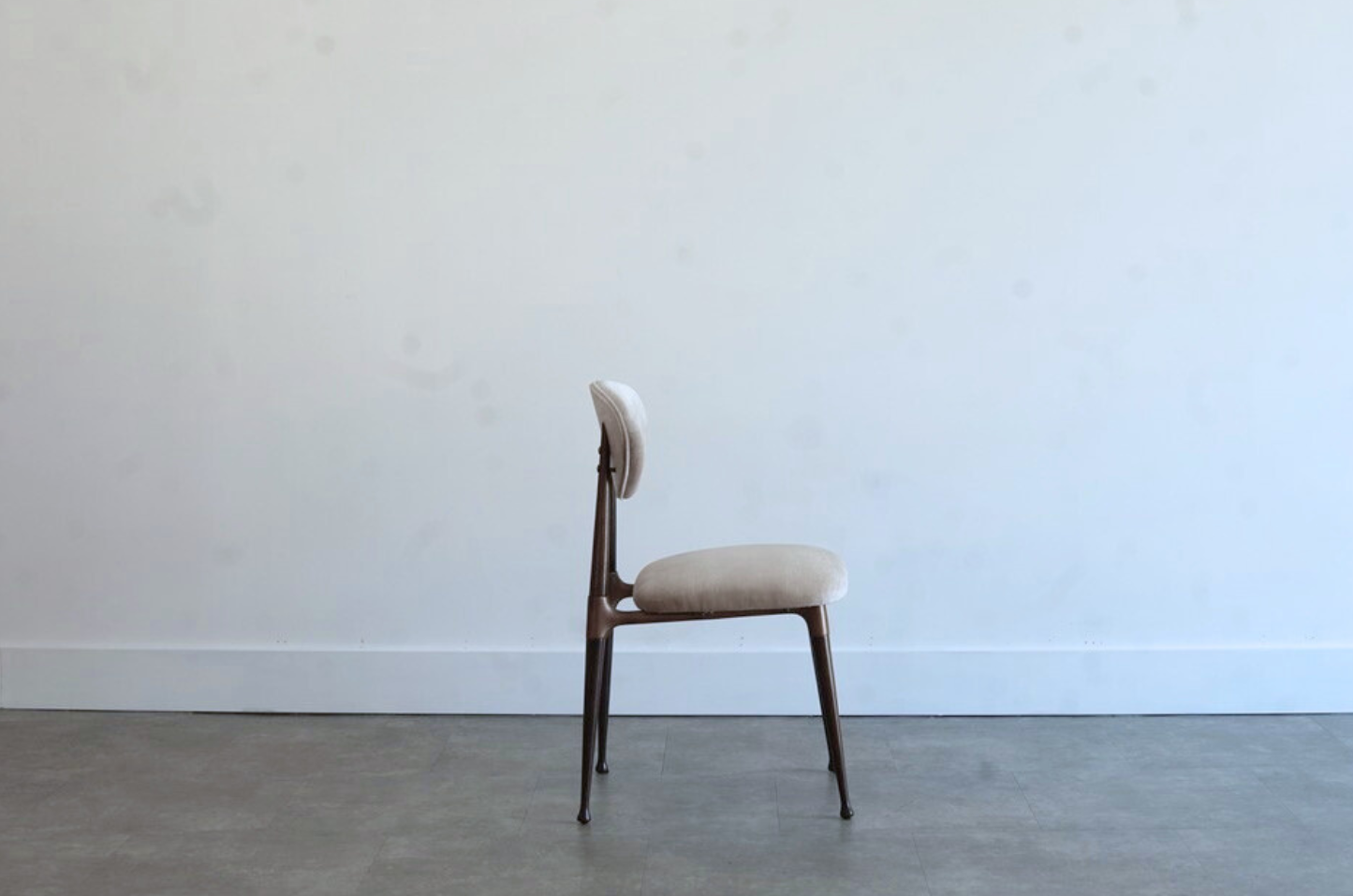 Set of Four Dining Chairs in Chenille and Bronze by Dan Johnson, C. 1950s