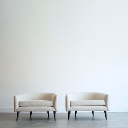 MCM Low Profile Barrel Back Lounge Chairs, C. 1950s