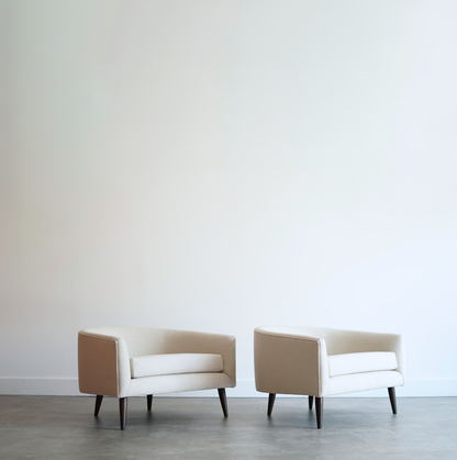 MCM Low Profile Barrel Back Lounge Chairs, C. 1950s