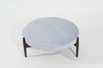 Jens Risom Ottoman in Light Blue Mohair, C. 1960s