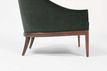 Mid-Century Modern Lounge Chairs in Emerald Velvet, C. 1950s