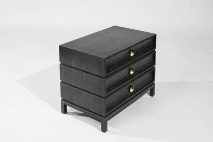 Stacked Bedside Table in Black Ceruse