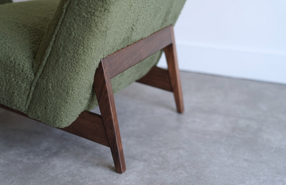 Set of Slipper Chairs by Jens Risom in Teddy Wool , C. 1950s