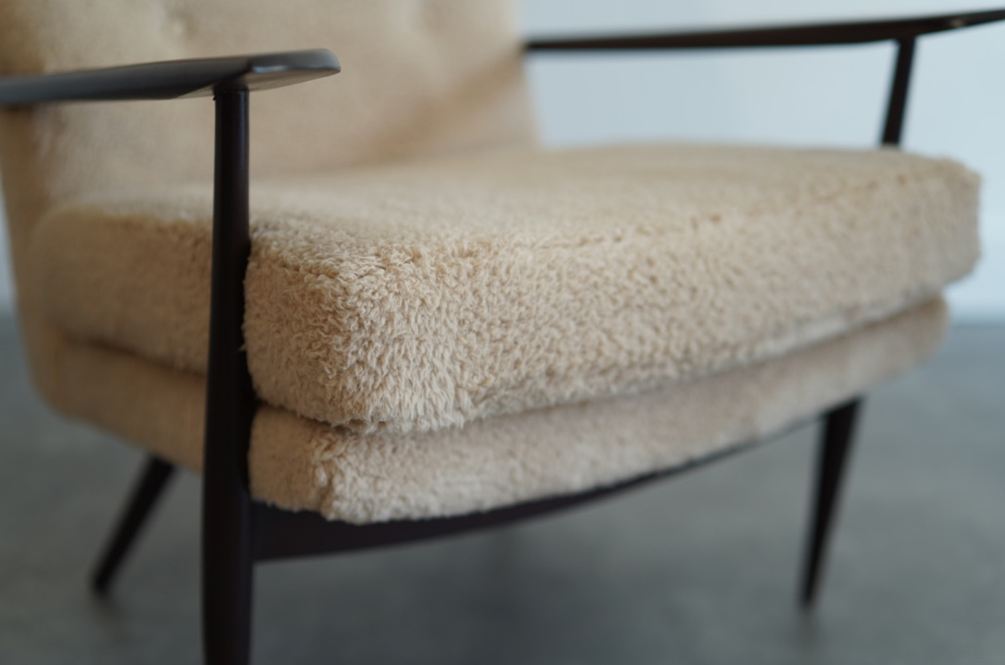 Sculptural Lounge Chairs in Teddy Wool, C. 1970s