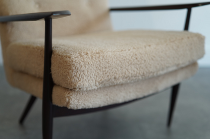 Sculptural Lounge Chairs in Teddy Wool, C. 1970s