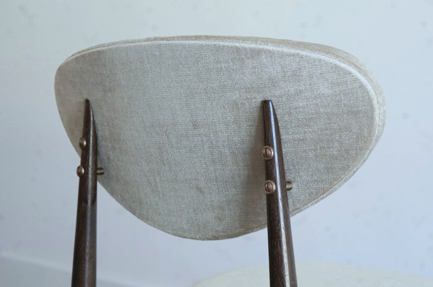 Set of Four Dining Chairs in Chenille and Bronze by Dan Johnson, C. 1950s