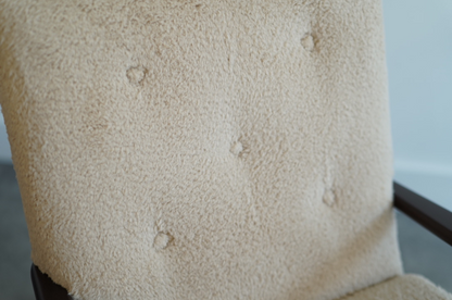 Sculptural Lounge Chairs in Teddy Wool, C. 1970s