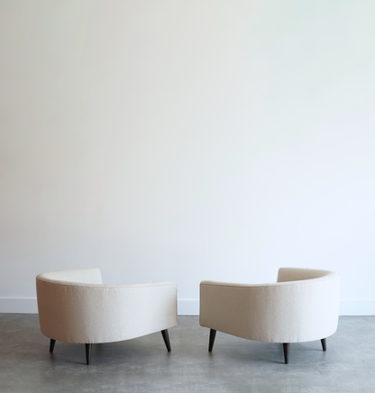 MCM Low Profile Barrel Back Lounge Chairs, C. 1950s