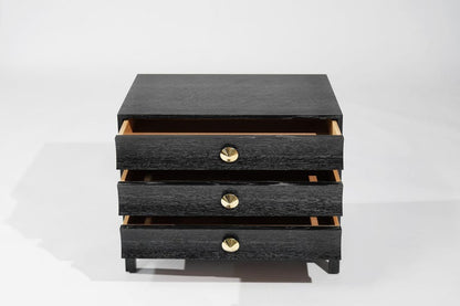 Stacked Bedside Table in Black Ceruse