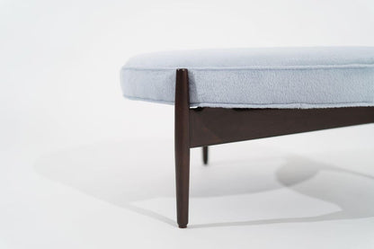 Jens Risom Ottoman in Light Blue Mohair, C. 1960s