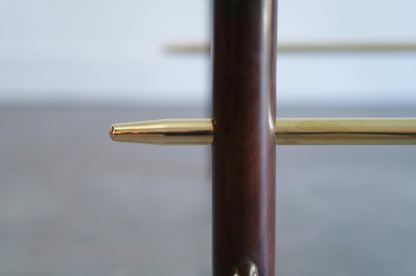 Vintage Mahogany and Brass Coffee Table, C. 1950s