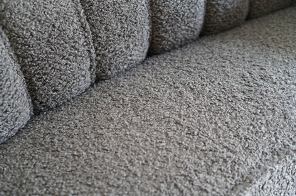 Scandinavian Cabinetmaker Loveseat in Charcoal Bouclé, Sweden, C. 1940s