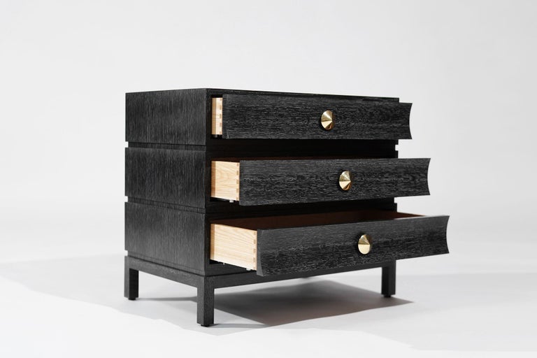 Stacked Bedside Table in Black Ceruse