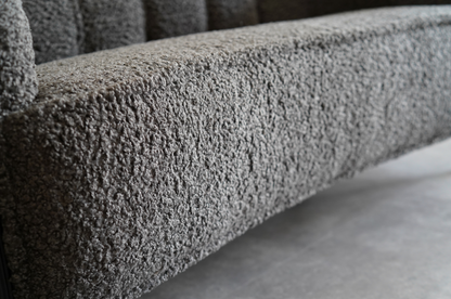 Scandinavian Cabinetmaker Loveseat in Charcoal Bouclé, Sweden, C. 1940s